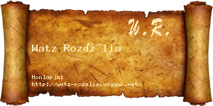 Watz Rozália névjegykártya