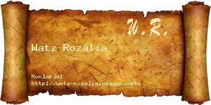 Watz Rozália névjegykártya